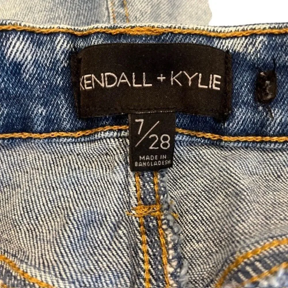 Kendall‎ + Kylie Super High Distressed Skinny Jeans Medium Light Wash Size 28
